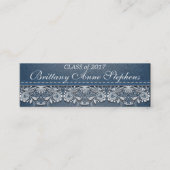 ホワイトレースとデニムの卒業インサート コーリングカード (正面)