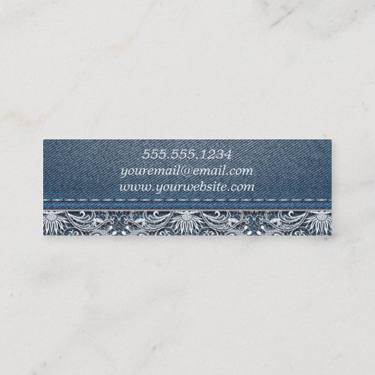 ホワイトレースとデニムの卒業インサート コーリングカード (裏面)