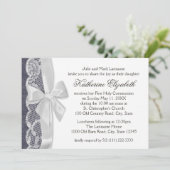 ホワイトレースとデニムファースト・コミュニオン 招待状 (スタンド正面)