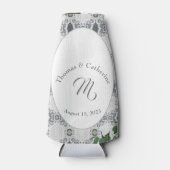 ホワイトレースとバラ葉のクール ボトルクーラー (正面)