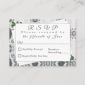 ホワイトレースとバラ葉の対応カード エンクロージャーカード (正面)