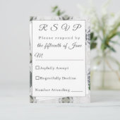 ホワイトレースとバラ葉の対応カード 出欠カード (スタンド正面)