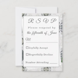 ホワイトレースとバラ葉の対応カード 出欠カード