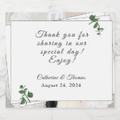 ホワイトレースとバラ葉の食品・飲料ラベルセット ビールラベル (シングルラベル)