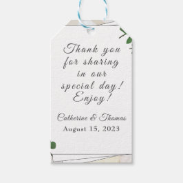 ホワイトレースとバラ葉ギフトラベル ギフトタグ