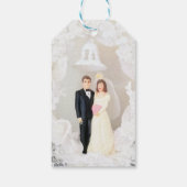 ホワイトレースとバラ葉ギフトラベル ギフトタグ (裏面)