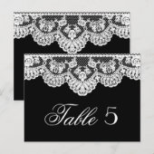 ホワイトレースとブラック結婚のテーブル番号 ポストカード (正面/裏面)