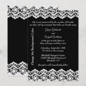 ホワイトレースとプロミス ウェディング 招待状 (正面/裏面)