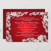 ホワイトレースとルビー結婚ズ 招待状 (正面/裏面)