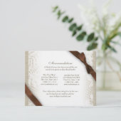 ホワイトレースと茶色のリボンの方向 エンクロージャーカード (スタンド正面)