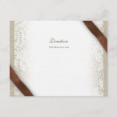 ホワイトレースと茶色のリボンの方向 エンクロージャーカード (裏面)