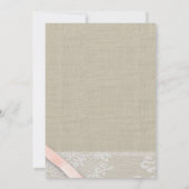 ホワイトレースと赤面リボン 招待状 (裏面)