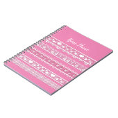 ホワイトレースのロマンチックレースのようなエレガント記念日 ノートブック (左側)