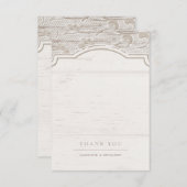 ホワイトレースの木の素朴な田舎のウェディング感謝していユーザー サンキューカード (正面/裏面)