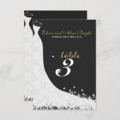 ホワイトレースウェディングドレス テーブル3 招待状 (正面/裏面)