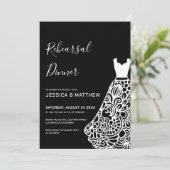 ホワイトレースウェディングドレス リハーサル 招待状 (スタンド正面)