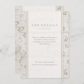 ホワイトレースウッド素朴な田舎の結婚式の詳細カード エンクロージャーカード (正面/裏面)