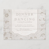 ホワイトレースウッド素朴な田舎の結婚式披露宴 エンクロージャーカード (正面)