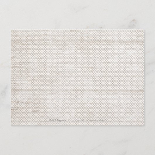 ホワイトレースウッド素朴な田舎の結婚式披露宴 エンクロージャーカード (裏面)