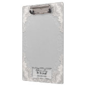 ホワイトレースエードシエレガントックグラムパーソナライズされた クリップボード (左)