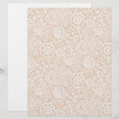 ホワイトレースオンアイボリーアーツ&クラフトスクラップブック紙 (正面/裏面)