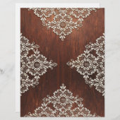 ホワイトレースオンダーク粒状ウッドスクラップブック紙 (正面/裏面)