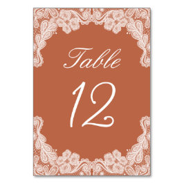 ホワイトレースオンテラコッタテーブル番号 テーブルナンバー