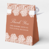 ホワイトレースオンテラコッタ宗教結婚のテント フェイバーボックス (裏面サイド)