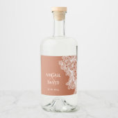 ホワイトレースオンテラコッタ結婚ズ リキュールボトルラベル (正面)