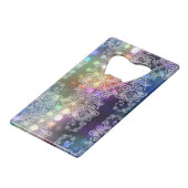 ホワイトレースオンネオンライト抽象芸術 クレジットカード栓抜き (裏面アングル)