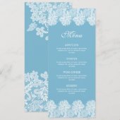 ホワイトレースオンパステルブルークラシックメニュー メニュー (正面/裏面)