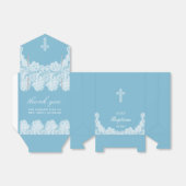 ホワイトレースオンパステルブルーバプティステント フェイバーボックス (折り畳みなし)