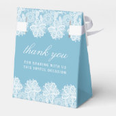 ホワイトレースオンパステルブルーバプティステント フェイバーボックス (裏面サイド)