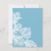 ホワイトレースオンパステルブルーバプテスマ招待状 招待状 (裏面)