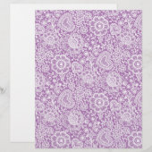ホワイトレースオンパープルアーツ&クラフトスクラップブック紙 (正面/裏面)