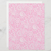 ホワイトレースオンピンクアーツ&クラフトスクラップブック紙 (正面/裏面)