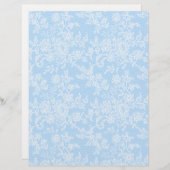 ホワイトレースオンブルーアーツ&クラフトスクラップブック紙 (正面/裏面)