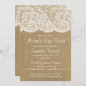 ホワイトレースオン素朴クラフトマザーズデイブランチ 招待状 (正面/裏面)