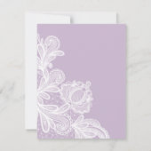 ホワイトレースオン薄紫バプテスマ招待状 招待状 (裏面)