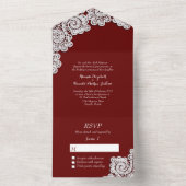 ホワイトレースオールインワン招待状 オールインワン招待状 (内側)