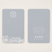 ホワイトレースカスタムロゴほこりっぽい青いイヤリングディスプレイ (正面&裏面)