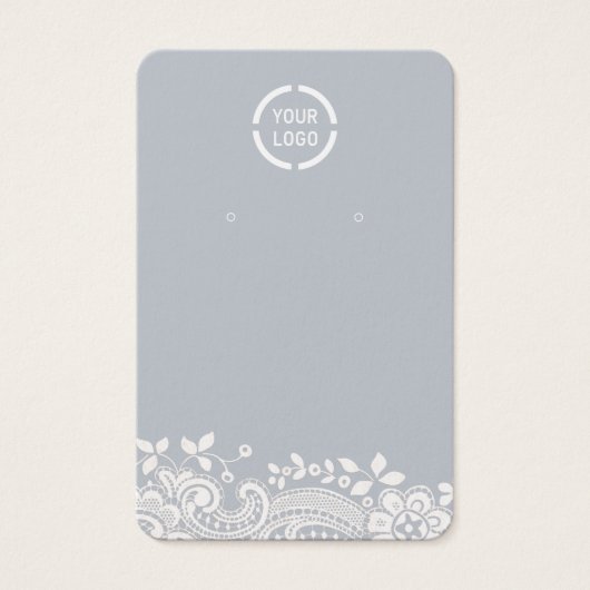 ホワイトレースカスタムロゴほこりっぽい青いイヤリングディスプレイ (正面)