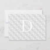 ホワイトレースカソリッモノグラムのク応答カード 出欠カード (裏面)