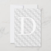 ホワイトレースカソリッモノグラムのク応答カード 出欠カード (裏面)