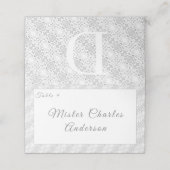 ホワイトレースカトリックモノグラムの教徒 プレイスカード (外部開封)