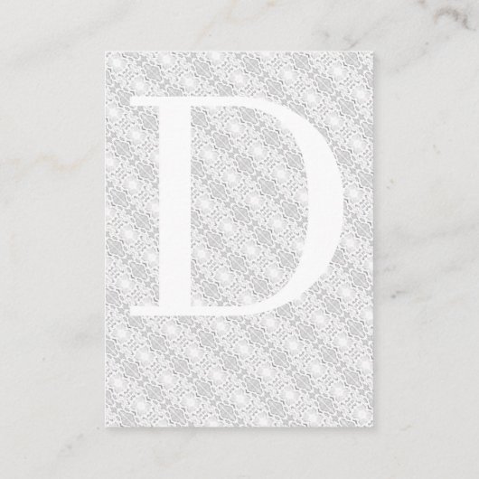 ホワイトレースカトリックモノグラムの詳細 エンクロージャーカード (裏面)