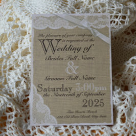 ホワイトレースカントリーウェディング 招待状