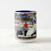 ホワイトレースカー – シティサーキット マグカップ (中央)