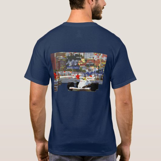 ホワイトレースカー – シティサーキット Tシャツ (裏面)