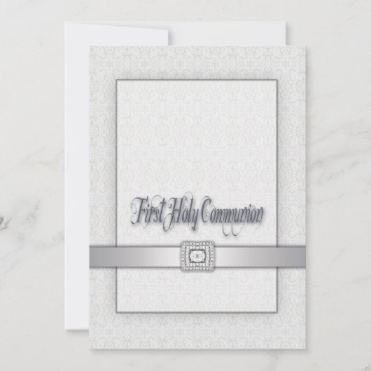 ホワイトレースガールズファースト聖餐式 招待状 (正面)